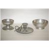 Image 1 : LOT (3) 19TH CENT. ENGLISH PEWTER ITEMS: (1) 3" CHAMBER CAND
