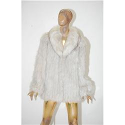 LADIES BLUE FOX FUR JACKET - BLUE FOX JACKET W/ SYNTHETIC WH