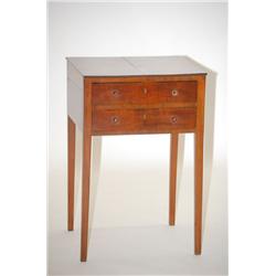 NEW ENGLAND HEPPLEWHITE 2 DRAWER WORK STAND - MAHOGANY STAND