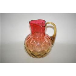 4 3/4" AMBERINA ART GLASS PITCHER - AMBERINA ART GLASS SQUAT