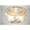 Image 2 : (2) DECORATED CREAMWARE COVERED BOXES - PR. ROUND CREAMWARE 
