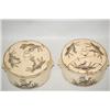 Image 4 : (2) DECORATED CREAMWARE COVERED BOXES - PR. ROUND CREAMWARE 