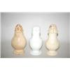 Image 1 : (3) PEPPER POTS - (2) CREAMWARE & (1) IRONSTONE UNDECORATED 