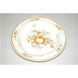 DECORATED SOFT PASTE SOUP BOWL - 9 3/4" ROSE & FLORAL DECORA