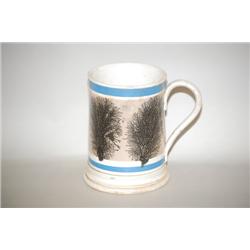 SEAWEED BANDED MOCHAWARE TANKARD - 6 1/2" MOCHA TANKARD W/ A