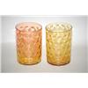 Image 1 : LOT (2) ART GLASS TUMBLERS: (1) 3 7/8" AMBER TUMBLER W/ INVE