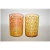 Image 2 : LOT (2) ART GLASS TUMBLERS: (1) 3 7/8" AMBER TUMBLER W/ INVE