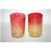 Image 1 : LOT (2) AMBERINA ART GLASS TUMBLERS - (1) 3 3/4" DIAMOND QUI