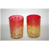 Image 2 : LOT (2) AMBERINA ART GLASS TUMBLERS - (1) 3 3/4" DIAMOND QUI