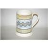 Image 2 : TRAILING LINES MOCHAWARE TANKARD - 6" BANDED CREAMWARE MOCHA