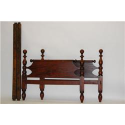 NEW ENGLAND PAINTED CANNONBALL ROPE BED - MAPLE & PINE GRAIN