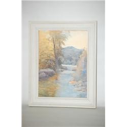 ADALBERT S. PRATT LANDSCAPE PAINTING - 20TH CENT. WATERCOLOR
