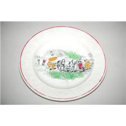 6" STAFFORDSHIRE TRANSFER CHILDS ABC PLATE - STAFFORDSHIRE T