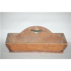19TH CENT. CARVED CUTLERY TRAY - WALNUT DIVIDED CUTLERY TRAY