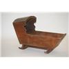 Image 1 : 19TH CENT. HALF HOODED CRADLE - DOVETAILED WALNUT CRADLE W/ 