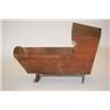 Image 2 : 19TH CENT. HALF HOODED CRADLE - DOVETAILED WALNUT CRADLE W/ 
