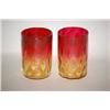 Image 2 : (2) AMBERINA ART GLASS TUMBLERS - (1) 3 3/4" DIAMOND QUILTED