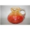 Image 1 : LARGE BULBOUS AMBERINA ART GLASS PITCHER - DIAMOND QUILTED P