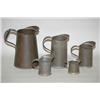 Image 1 : (5) TIN HANDLED MEASURES - GRADUATED SET OF (5) TIN HANDLED 