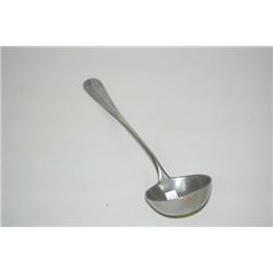 19TH CENT. PEWTER LADLE - 13 1/4" PEWTER LADLE W/ FIDDLE HEA