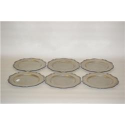 SET (6) 18TH CENT. ENGLISH PEWTER PLATES - SET (6) 9 3/4" EN