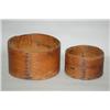 Image 1 : (2) ROUND WOODEN MEASURES - (2) GRADUATED WOODEN LAP BANDED 