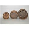 Image 3 : LOT (3) ROUND WOODEN MEASURES - GRADUATED ASSEMBLED SET OF W