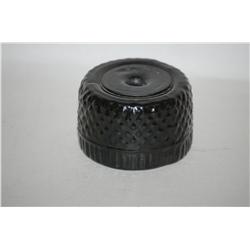 COVENTRY GEOMETRIC GLASS INKWELL - COVENTRY OLIVE AMBER BLOW