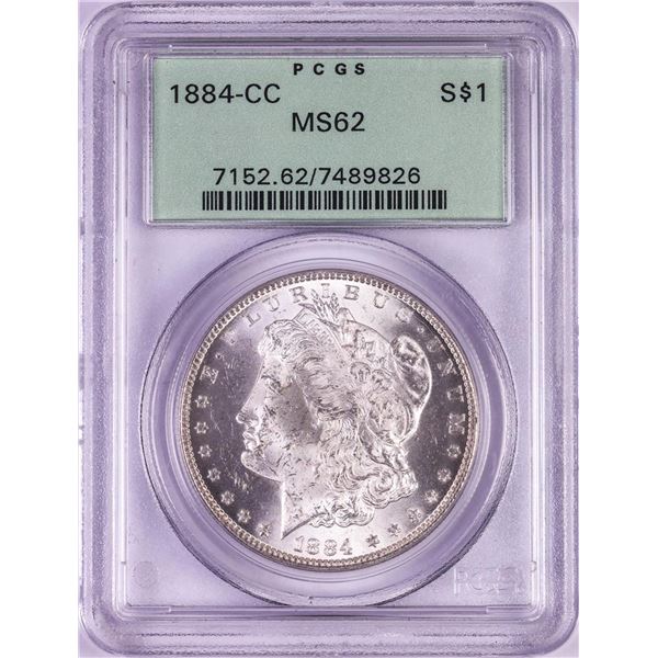 1884-CC $1 Morgan Silver Dollar Coin PCGS MS62 Old Green Holder