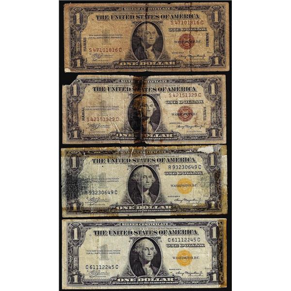 Lot of 1935A $1 Hawaii and North Africa WWII Emergency Issue Silver Certificate Notes