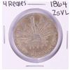 Image 1 : 1864 ZsVL Mexico 4 Reales Silver Coin