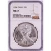 Image 1 : 1996 $1 American Silver Eagle Coin NGC MS69