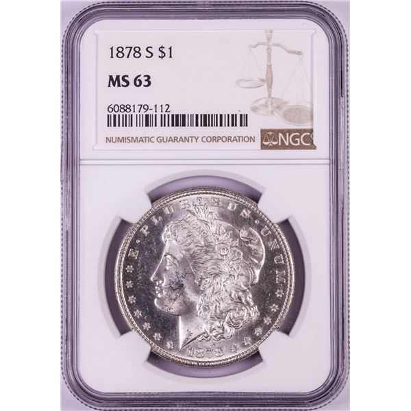 1878-S $1 Morgan Silver Dollar Coin NGC MS63