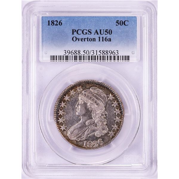 1826 Overton 116a Capped Bust Half Dollar Coin PCGS AU50