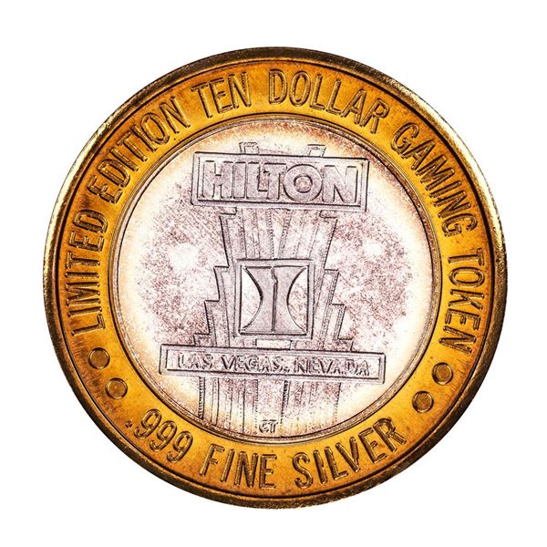 .999 Silver Las Vegas Hilton Nevada $10 Casino Limited Edition Gaming Token