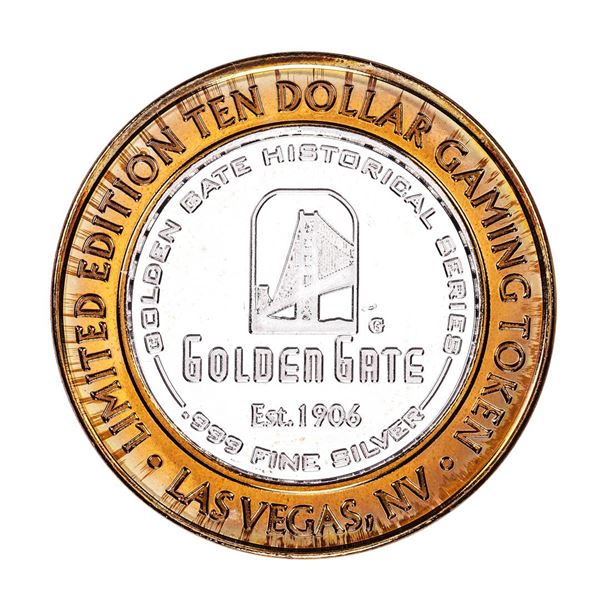.999 Silver Golden Gate Las Vegas, NV $10 Casino Limited Edition Gaming Token