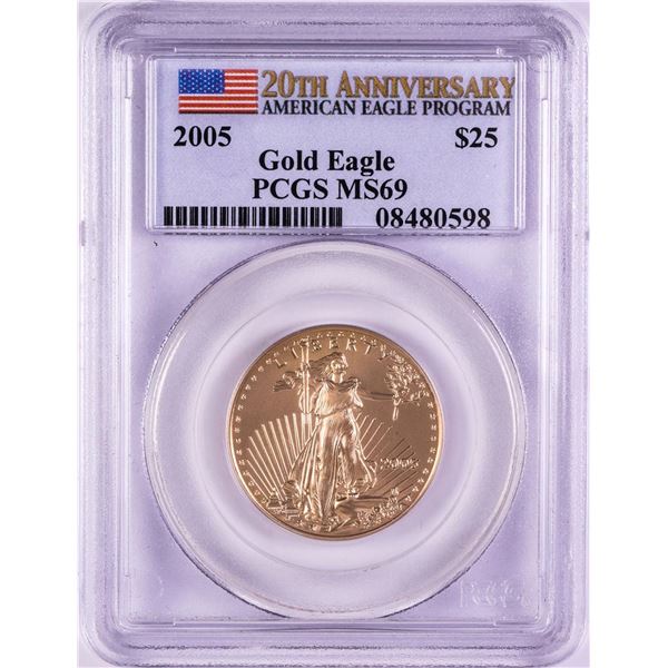 2005 $25 American Gold Eagle Coin PCGS MS69