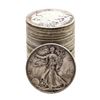 Image 1 : Roll of (20) Assorted Date Walking Liberty Half Dollar Coins Circulated