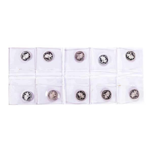 Lot of (10) Disney Mickey & Minnie Mouse 1/20 oz. .999 Fine Silver Coin Rounds