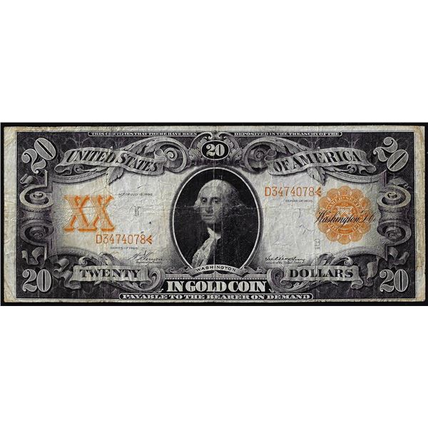 1906 $20 Gold Certificate Note