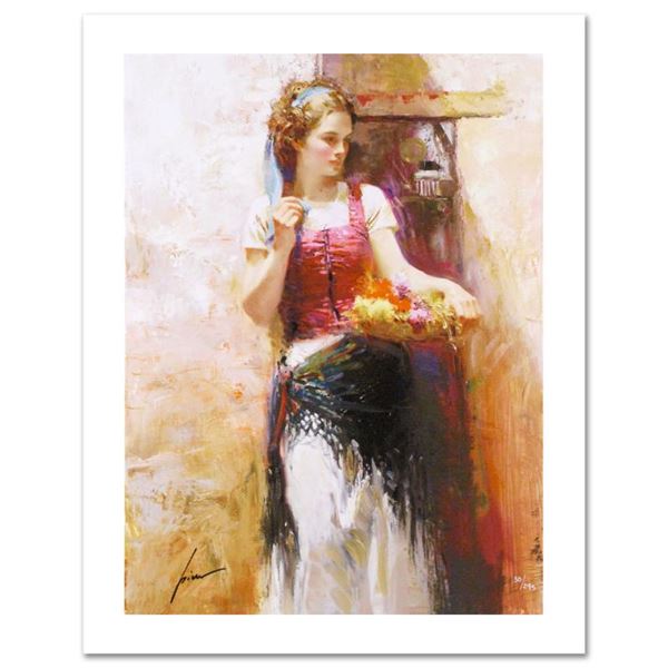 Pino (1939-2010) "The Flower Basket" Limited Edition Giclee On Paper
