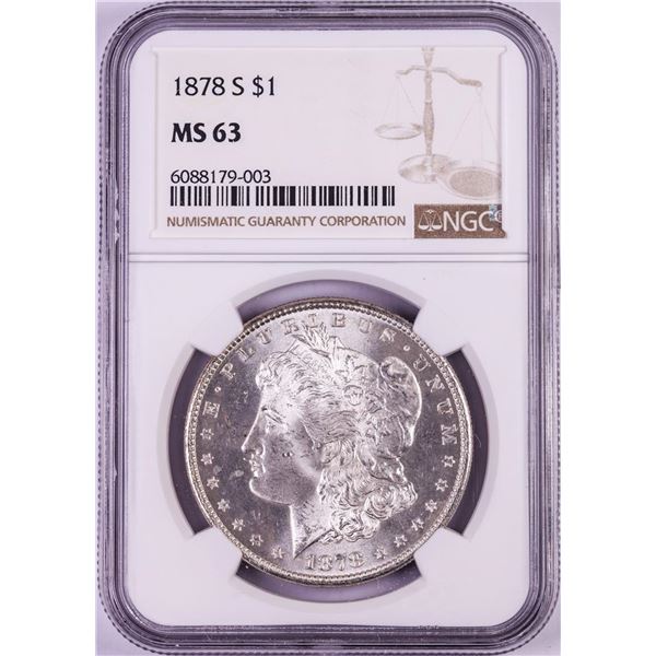1878-S $1 Morgan Silver Dollar Coin NGC MS63