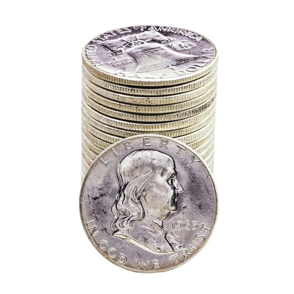 Roll of (20) Brilliant Uncirculated 1963 Franklin Half Dollar Coins