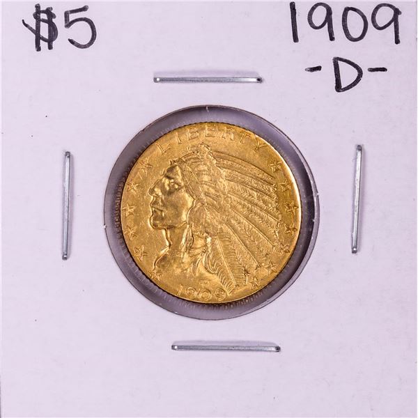 1909-D $5 Indian Head Half Eagle Gold Coin