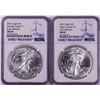 Image 1 : Lot of 2021 Type 1 & 2 $1 American Silver Eagle Coins NGC MS69 Early Releases