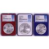 Image 1 : Lot of 2021 Type 1 $1 American Silver Eagle Coins NGC MS69 FDOI Red/White/Blue Core