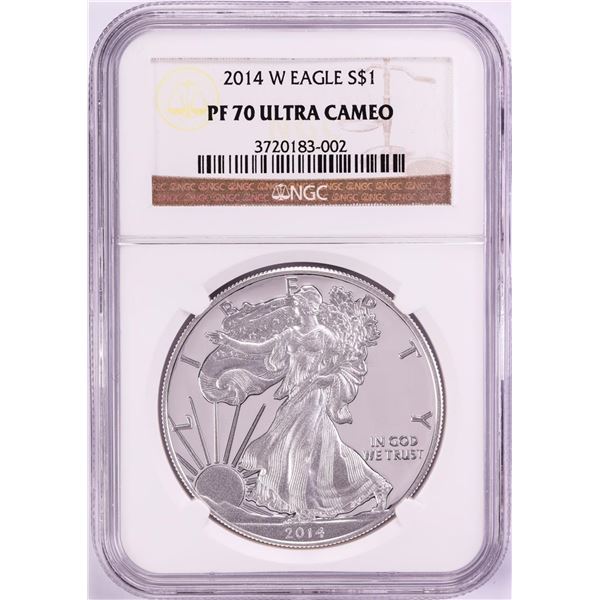 2014-W $1 Proof American Silver Eagle Coin NGC PF70 Ultra Cameo