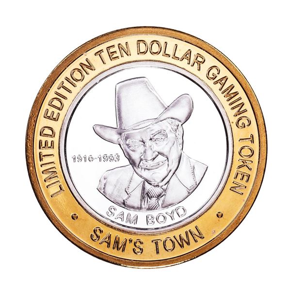 .999 Silver Sam's Town Las Vegas, Nevada $10 Limited Edition Casino Gaming Token
