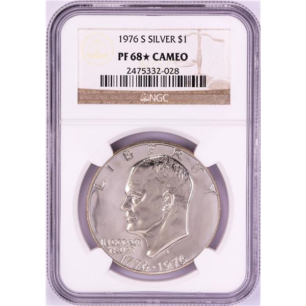 1976-S $1 Proof Eisenhower Silver Dollar Coin NGC PF68* Star Cameo
