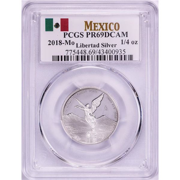 2018-Mo Mexico Proof 1/4 oz Silver Libertad Coin PCGS PR69DCAM